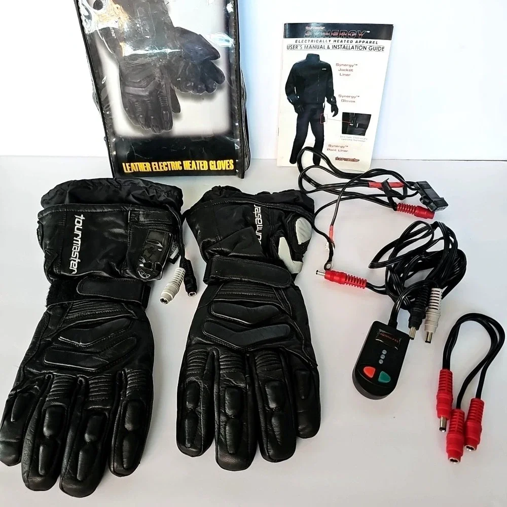 Tourmaster Synergy Leather Electric Heated Gloves Motorcle Woman XL/Men's M 1727
